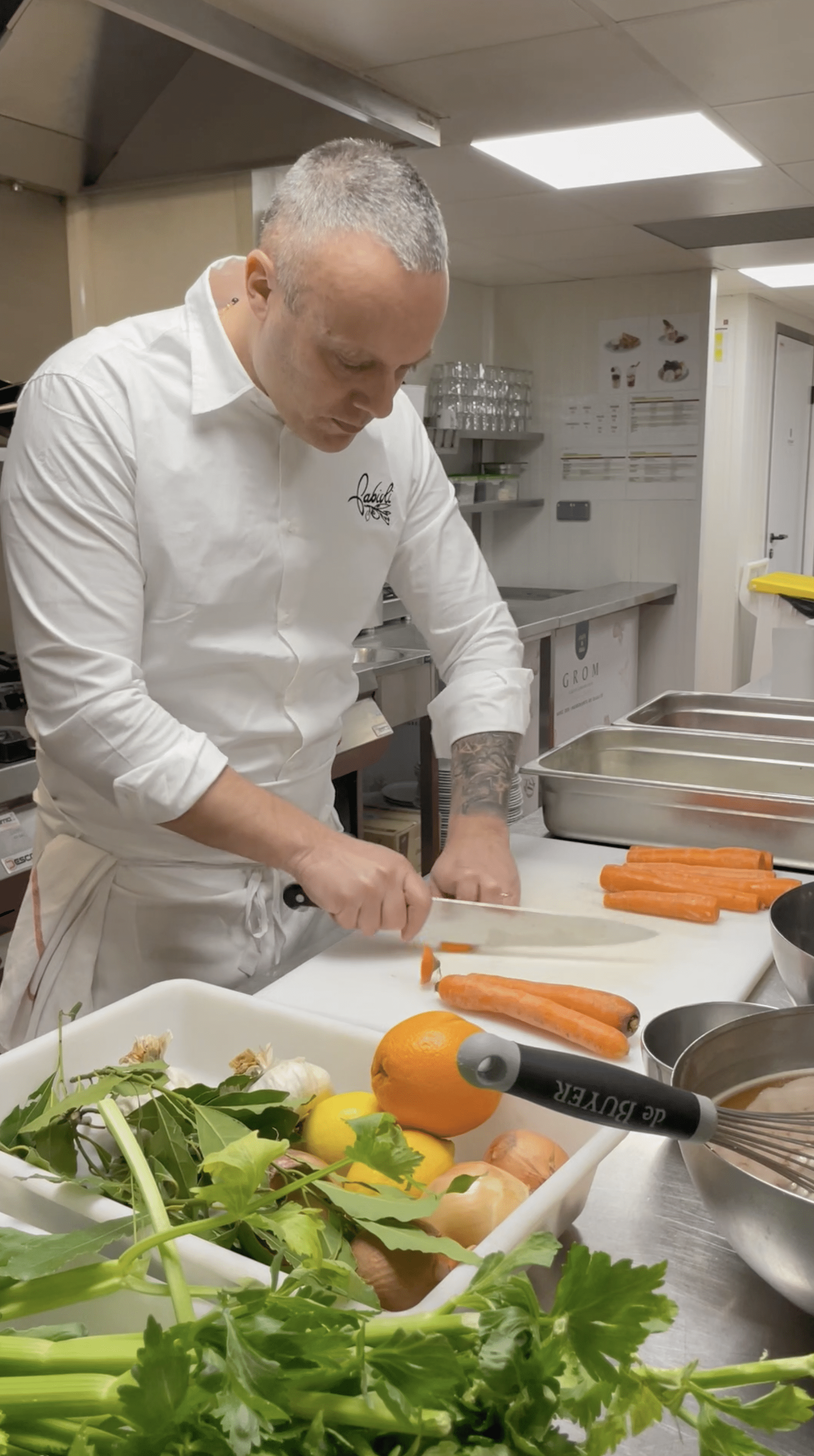 Fabien Annarelli, fondateur de Fabioli, en cuisine